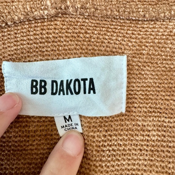 BB Dakota Brown Crushed Velvet Batwing Open‎ Front Hooded Casual Cardigan, M - Picture 7 of 10